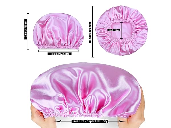 Shower Caps for Women 4PCS Solid Color Bath Caps