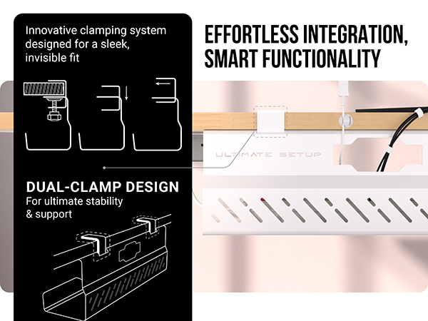 cable management under desk cable tray white