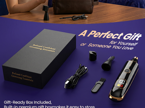 Mendaping 2025 Rechargeable Nose and Ear Hair Trimmer With LED Dispaly for Women Men
