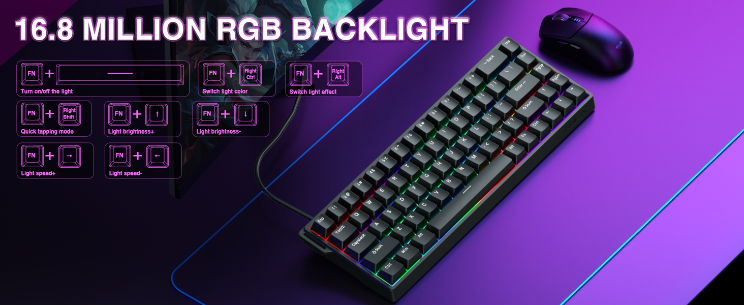 RGB backlit light up keyboard