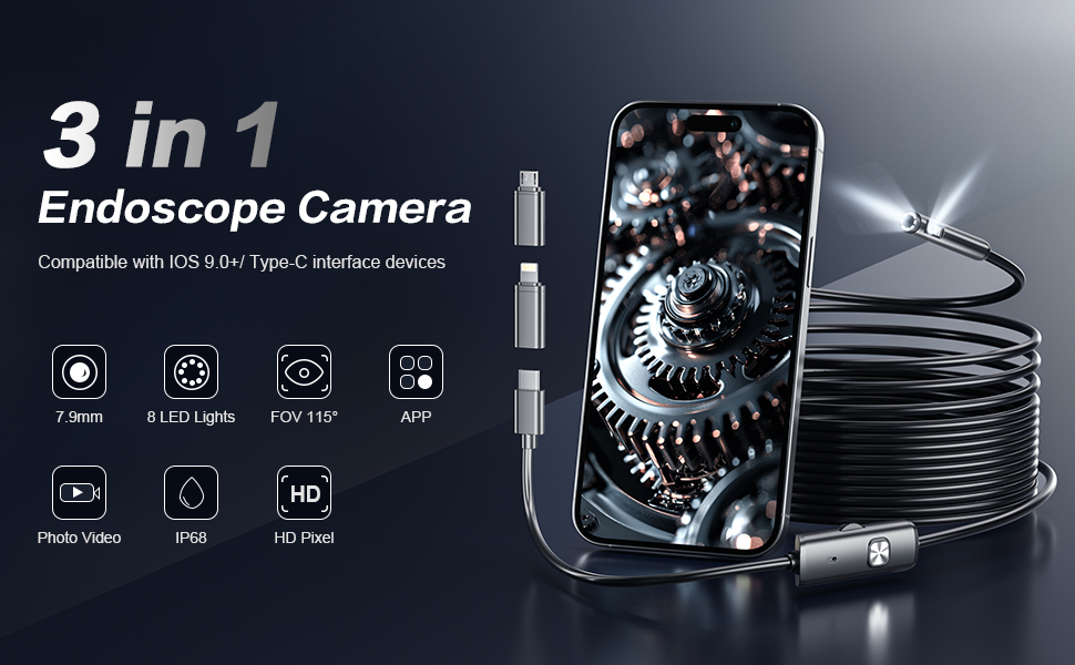 Endoscope Camera with Light