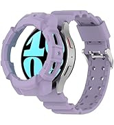 QHBAMD Watch Band with Case Compatible with Samsung Galaxy Watch 7 Band 40mm 44mm,Soft Silicone S...
