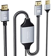 8K HDMI 2.1 to DisplayPort 1.4 Adapter Cable USB Powered 6.6ft, BolAAzuL Newly HDMI to DP Cable 8...