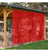 SpaceDresser Waterproof Outdoor Sheer Curtains for Patio - 1 Panels Rod Pocket Indoor Voile Sheer...