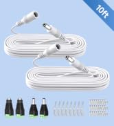 2PCS 10ft 3M DC Power Extension Cable, DC 12V 5.5mm x 2.1mm Extension Cord with Power Jack Adapte...