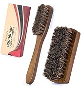 Horsehair Laundry Stain Brushes Set by TAKAVU, Natural Soft Bristle for Scrubbing Out Tough Stain...