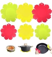 Set of 6 Silicone Trivet Mat, Multipurpose Non Slip Heat Resistant for Hot Dishes, Hot Pots and P...