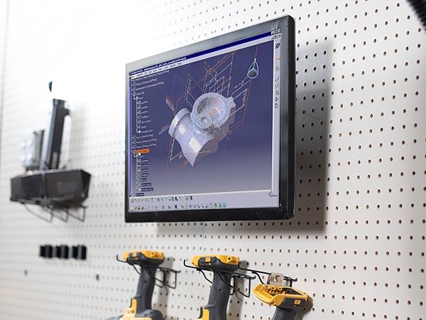 Single Monitor Pegboard Panel Mount
