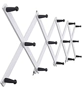 SKOLOO Accordion Wall Hanger, Modern Expandable Coat Rack Wall Mounted, Solid Wooden Wall Hat Rac...