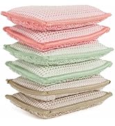 KMAKII Bamboo Kitchen Sponges Dish Sponge Super Absorbent Natural Dish Sponges,3 Color, Pack of 6