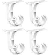 Ceiling Curtain Rod Holder, Heavy Duty Curtain Rod Brackets White Ceiling Curtain Rods Hooks Hang...