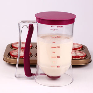 900ML Manual Batter Mixer Bottle for Cupcakes, Crepes, Waffles & More