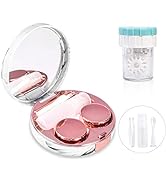 Contact Lens Travel Kit with Cleaner Washer, Portable Contact Box with Mirror Tweezers Remover To...
