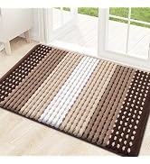 Kitinjoy Indoor Outdoor Door Mat, 32x20 Non-Slip Absorbent Dirt Trapper, Low-Profile Washable Ins...