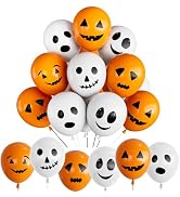 Adeyoo Halloween Balloons, 60Pcs Scary Ghost Balloons, 6 Styles | 60Pcs 12 Inch Halloween Latex B...