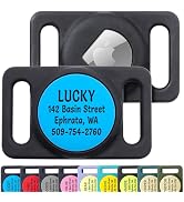 GoTags Designed for Airtag Engraved Dog Collar Holder, Personalized Case for Pet Collar, Up to 4 ...