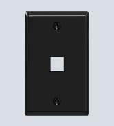 VCE Black Keystone Wall Plate (UL Listed), 1-Port Single Gang Ethernet Wall Plate Cover for RJ45/...