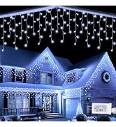 Lomotech Christmas Icicle Lights - 32Ft 8 Modes Waterproof Christmas Lights Connectable with Time...