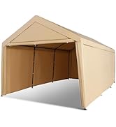 Abba Patio Carport 10×20, Large Portable Garage, All-Season Carport with Roll-up Ventilated Windo...