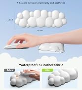 Laborio Elbow Pad for Desk, L-Shaped Desk Edge Arm Rest Cloud Wrist Rest, Non-Slip Memory Foam Wr...