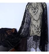 IDONGCAI Black Chantilly Lace Fabric, 60 Inch Wide | 3 Yards, Eyelash Trim