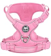 PoyPet No Pull Dog Harness, No Choke Reflective Dog Vest, Adjustable Pet Harnesses with 2 Leash A...