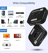 8K HDMI Splitter 1 in 2 Out, HDMI 2.1 Switch 4K 120Hz, Bi-Directional Switcher 2 in 1 Out Support...