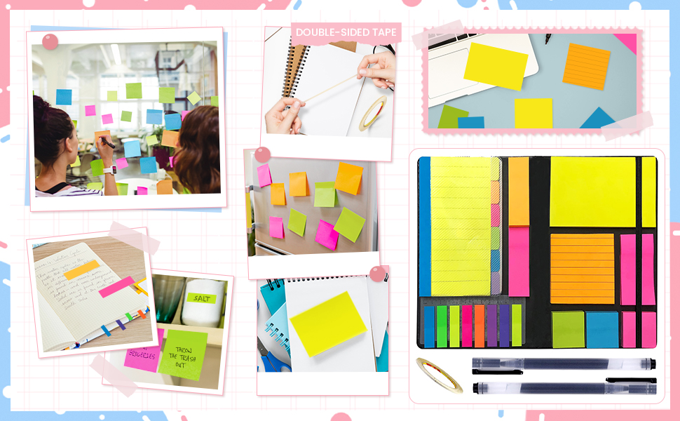 Sticky Notes Set, Sticky Notes Tabs, 710 Pack, Divider Sticky Notes