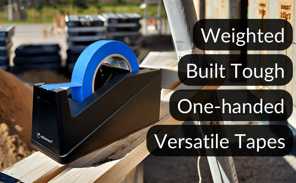 Built tough one-handed heavy duty masking tape heat tape dispenser by echomerx