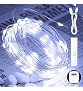 33FT Lipstick Rechargeable Fairy Lights, Twinkle Lights Battery Operated, Mini Indoor LED String ...