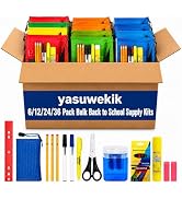 6 Pack Back to School Supplies Bundle Kit, Individually Packed School Supply Sets with Pens, Penc...