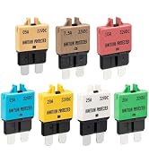 NuIth Manual Reset Mini Fuse Circuit Breakers 5A-30A, E39 Low Profile ATO/ATC Circuit Breaker Bla...