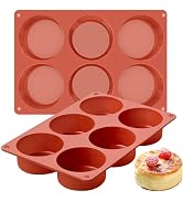 JOERSH 2-PK Silicone Egg Bite Molds Deep 3 Inch Frittata Baking Pans, Non-Stick Round Silicone Mo...