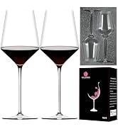 HELLWANG Wine Glasses Set of 2, Hand Blown for Clear, Ultra-thin, Blindingly bright, Best for Win...