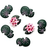 FUNSHOWCASE Lotus Flowers and Leaves Aquarium Terrariums Fairy Gardens Doll House Cake Topper Res...