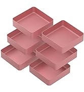 6 Pcs Stackable Drawer Organizer Set, 6.6" X 6.6" Square Plastic Vanity Drawer Organizers and Sto...