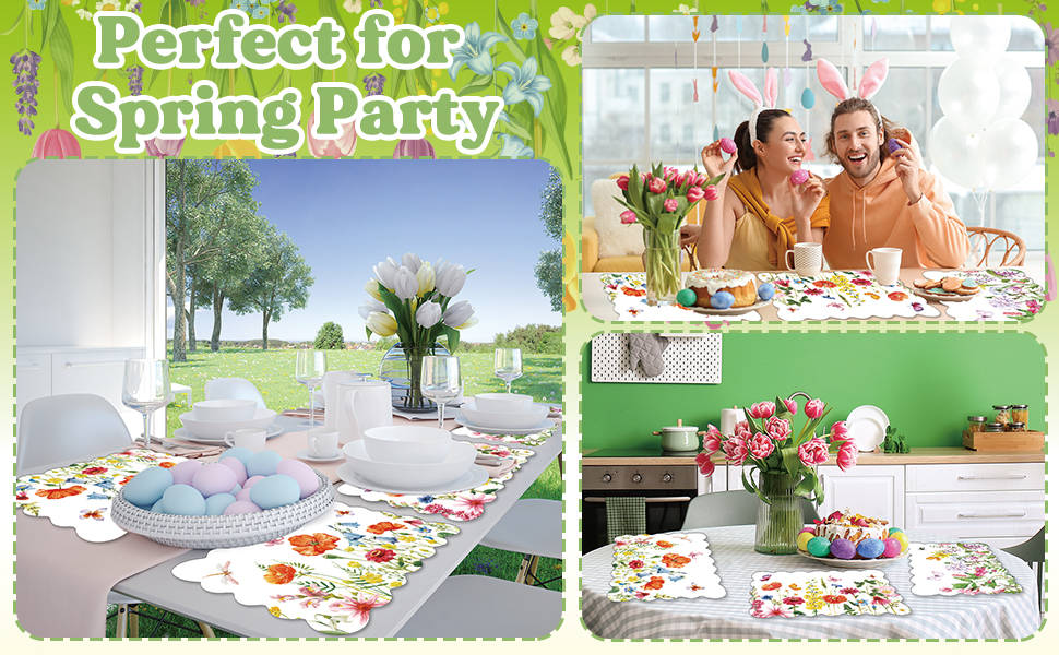 Spring Flower Party Dining Table Decoration 17 x 12 inches