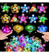 24PCS LED Light Up Fidget Spinner Rings Glow Party Favors for Kids 4-8 8-12 Easter Egg Fillers Go...