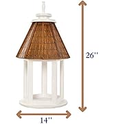 Castaway Living 14''L x 14''W x 26''H White Hexagon Shaped Gazebo Bird Feeder, Designed in The US...
