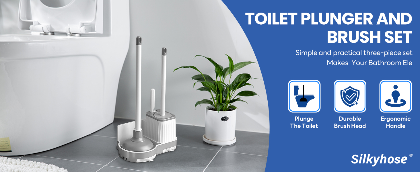 toilet plunger and brush set