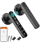 EUERTE Fingerprint Door Lock, 5 in 1 Smart Door Knob with Passcode Keypad keyless Entry with Hand...