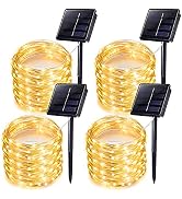 Yiaht 4 Pack Solar String Lights Outdoor, Christmas Lights 33Feet 100 Led Solar Powered Waterproo...