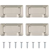 MOROBOR 4Pcs Nickel Pocket Doors Drawer Handle Flush Ring Pull, Hidden Furniture Handle with Scre...