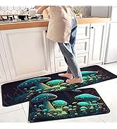 Mushroom Kitchen Rugs and Mats Non Skid Washable Absorbent Stain Resistant,Durable and Easy to Cl...