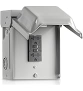 WILAWELS Outdoor Outlet Box, Weatherproof Metal Outdoor Electrical Outlet Box with 20 Amp WRTR GF...