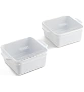 Souper Cubes Stoneware 2.0-5" x 5" Baking Dishes for Oven, Made in USA, Premium Mini Ceramic Baki...