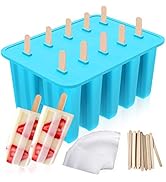 Ozera 10-Cavity Reusable Silicone Popsicle Molds, Easy Release Popsicle Maker Molds, Ice Pop Mold...