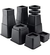 BTSD-home Adjustable Bed Risers Elevation in Heights 3,4,5,6,7,8,9 to 10 Inch Heavy Duty Furnitur...