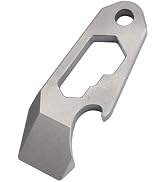 Titanium EDC Pry Bar Multitool, Mini Keychain Prybar Tool with Bottle & Box Opener, 1.89” Small P...