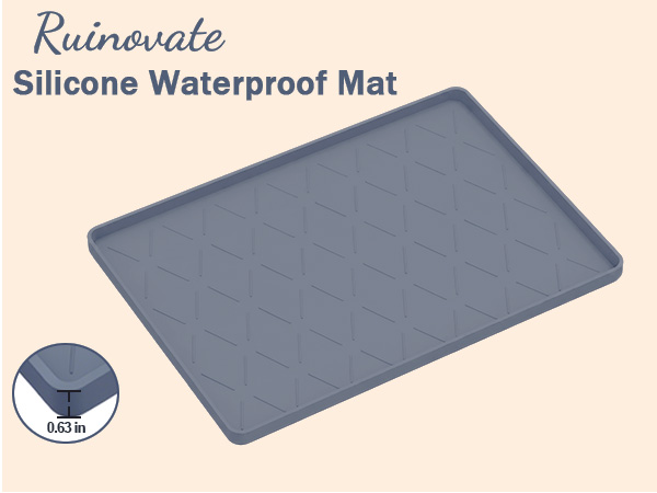 Silicone mat waterproof, under sink organizer bathroom, kitchen mats for floor, dog food mat